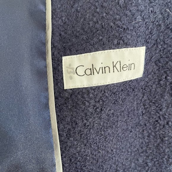 Calvin Klein Women's Blue Hooded Wool Coat, Size 10 - Picture 7 of 10